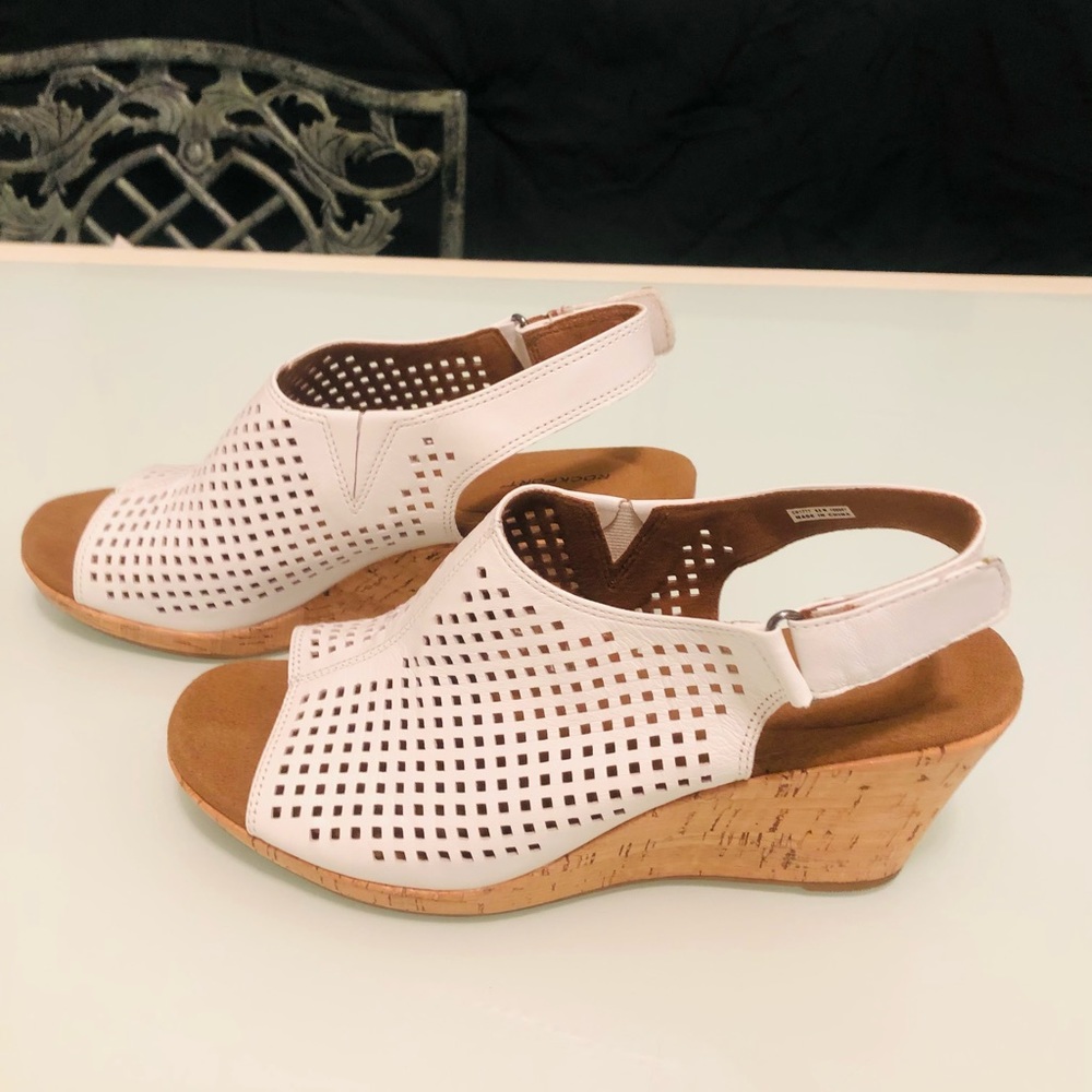 Rockport leather wedge sandals. 8.5 Wide